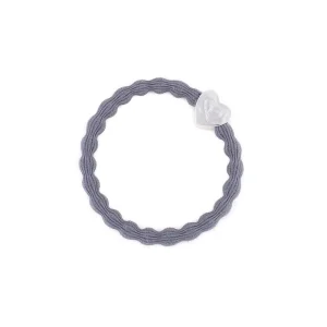 Silver Heart Hair Band in Storm Grey by byEloise