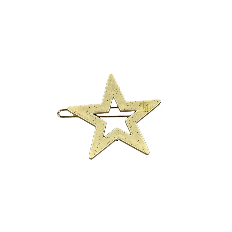 Star Hair Clip in Beige Gloss by Bon Dep