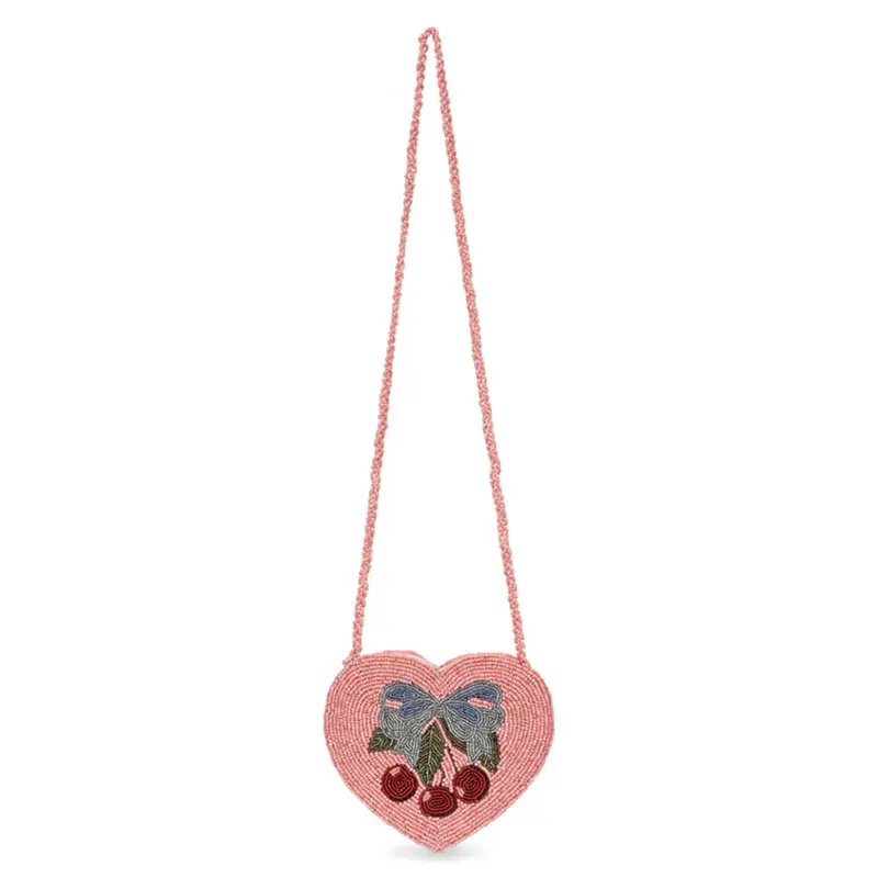 Beaded Heart Bag in Amarena by Konges Sljd