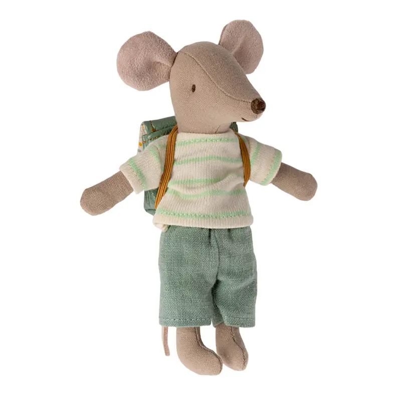 Big Brother Tricycle Mouse With Bag (Green) by Maileg