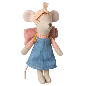 Big Sister Hiker Mouse (Denim Dress) by Maileg