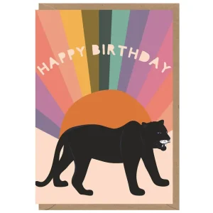 Black Panther Greetings Card by Elena Essex for Earlybird Designs