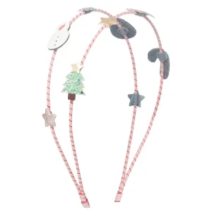Christmas Double Alice Band in Pink by Mimi & Lula