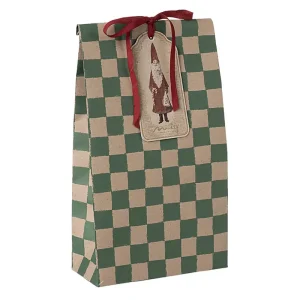 Green Checker Gift Bag (30cm Large) by Maileg