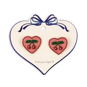 Heart Hair Clips in Cherry (2 Pack) by Konges Sljd