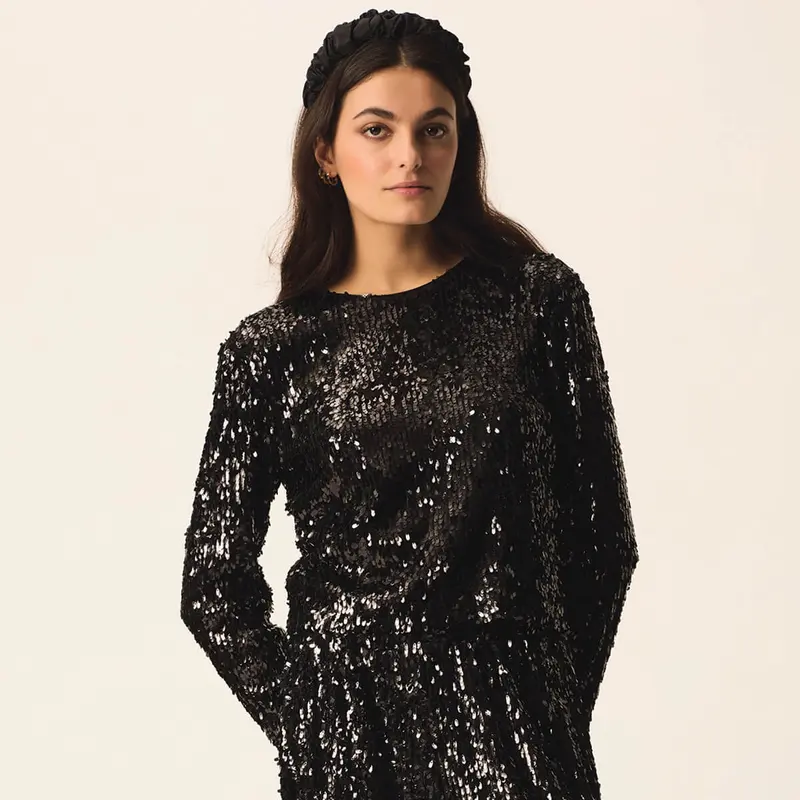 Isabeau Top in Black by Des Petits Hauts