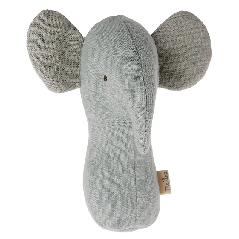 Lullaby Friends Elephant Rattle in Light Dusty Blue by Maileg