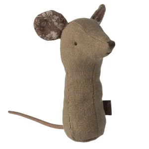 Lullaby Friends Mouse Rattle in Light Umber by Maileg