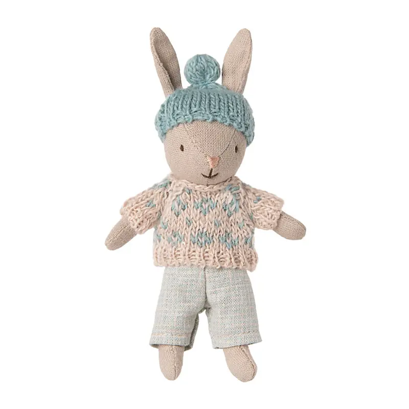 Micro Winter Rabbit in Sand / Mint by Maileg