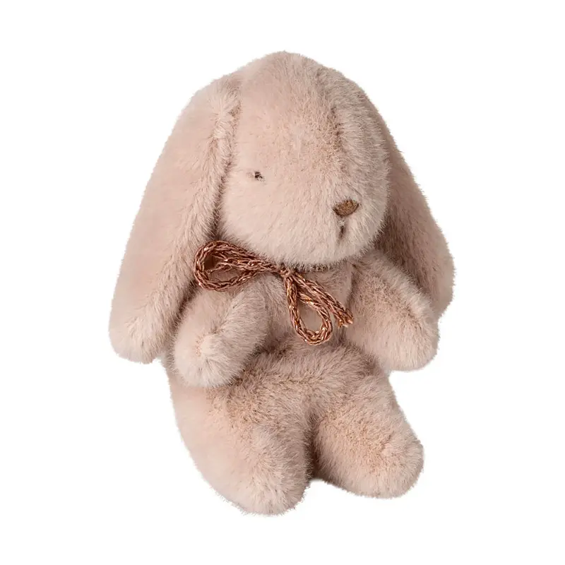 Mini Plush Bunny in Light Powder with Glitter Ribbon (13cm) by Maileg