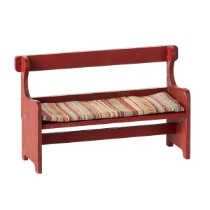 Mouse Wooden Bench in Red by Maileg