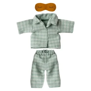 Pyjamas for Dad Mouse (Mint / Sand) by Maileg