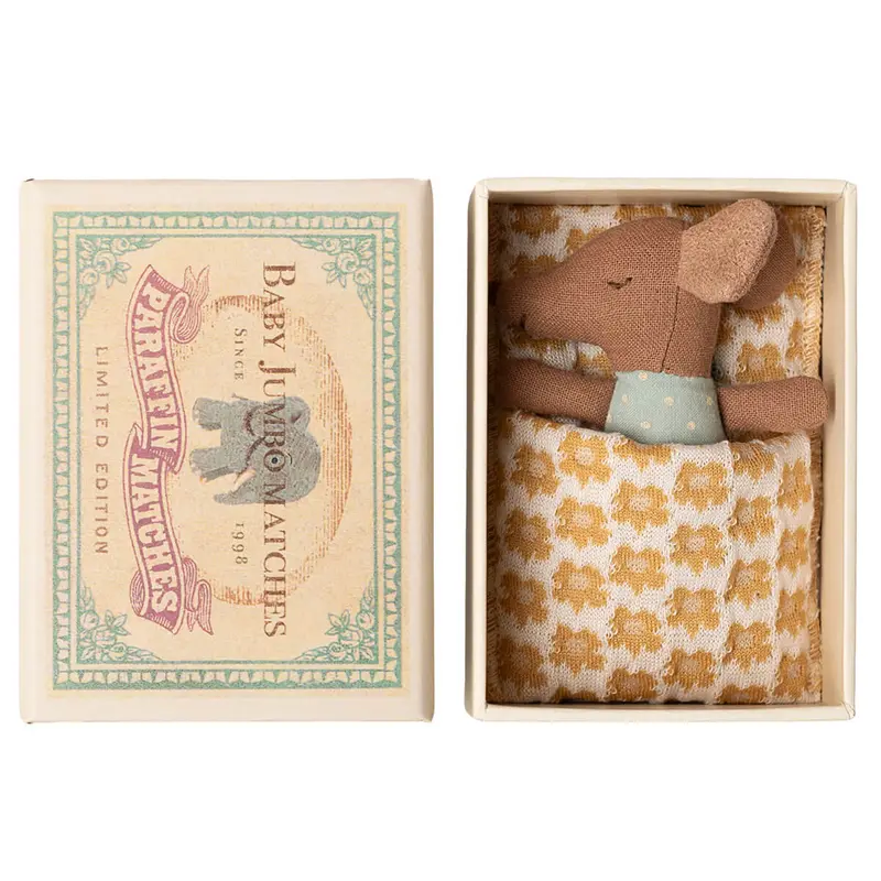 Sleepy / Wakey Baby Mouse in Blue Polka Dot by Maileg