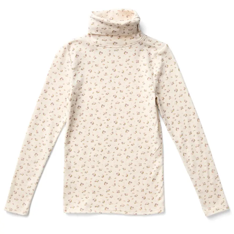 Snap Turtleneck in Calico Print Rosewood by Soor Ploom