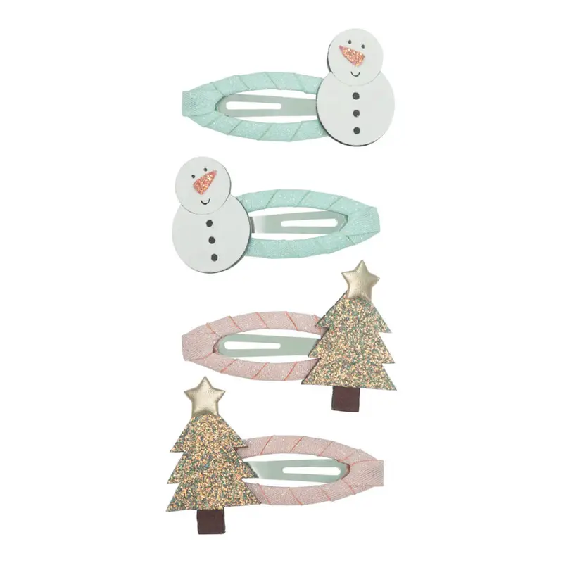Snowman Hair Clips by Mimi & Lula