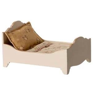Wooden Bed for Mouse in Off-White by Maileg
