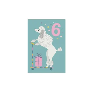 Age 6 Poodle Greetings Card by Mifkins