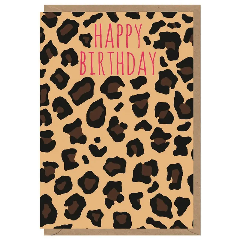 Birthday Leopard Print Greetings Card by Bex Parkin for Earlybird Designs