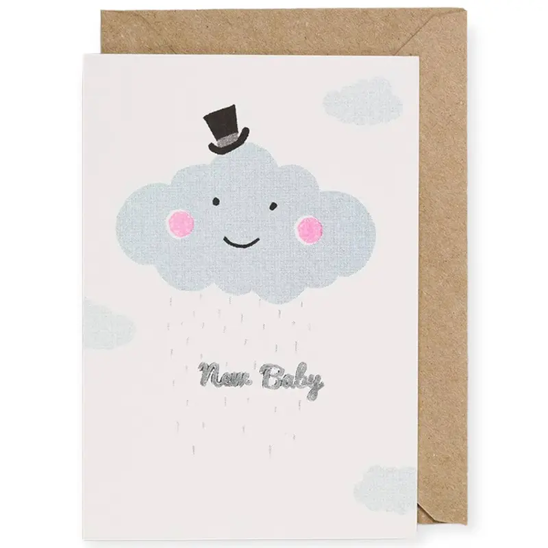 Cloud New Baby Greetings Card by Petra Boase