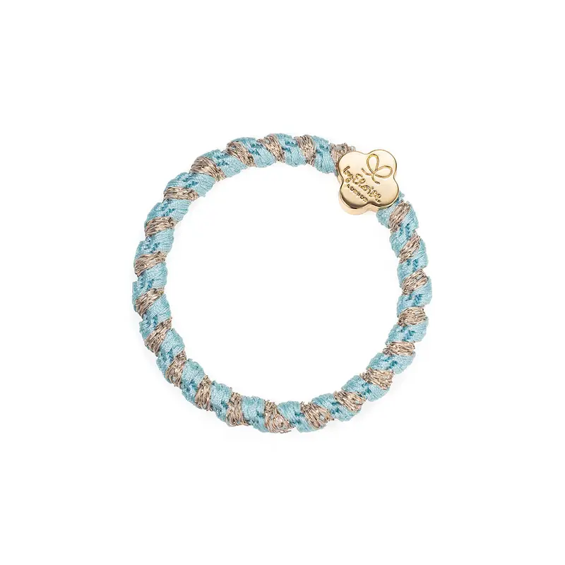 Gold Quatrefoil Hair Band in Woven Peppermint Shimmer by byEloise