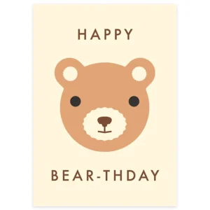 Happy Bear-thday Greetings Card by Dicky Bird