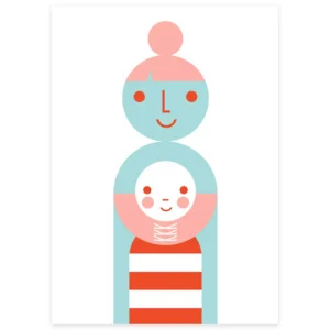 Mother And Child Greetings Card by Dicky Bird