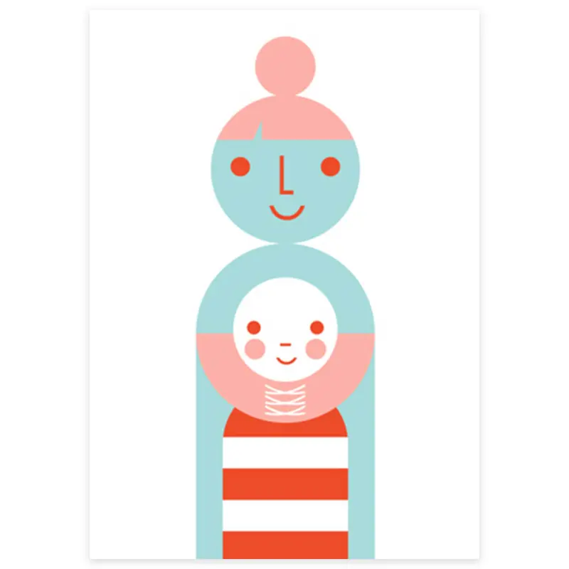 Mother And Child Greetings Card by Dicky Bird