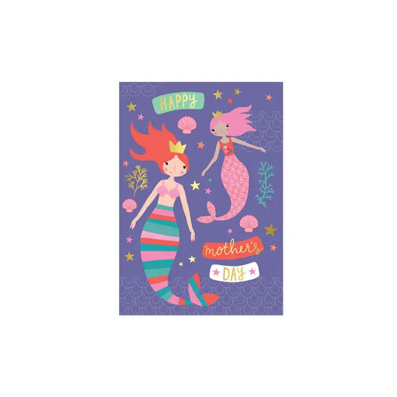 Mothers Day Mermaid Greetings Card by Mifkins