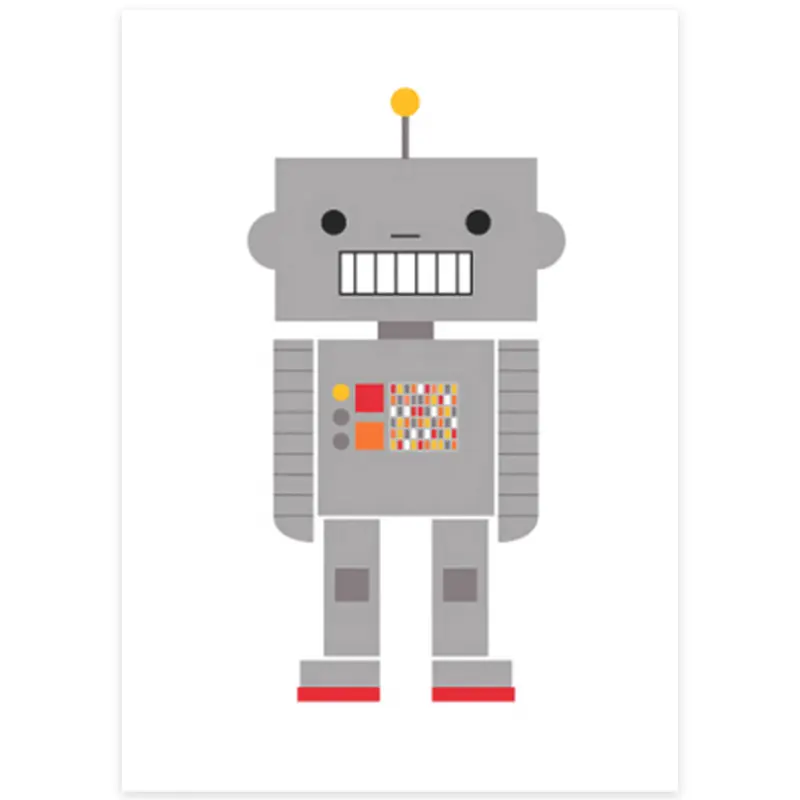 Robot Greetings Card by Dicky Bird