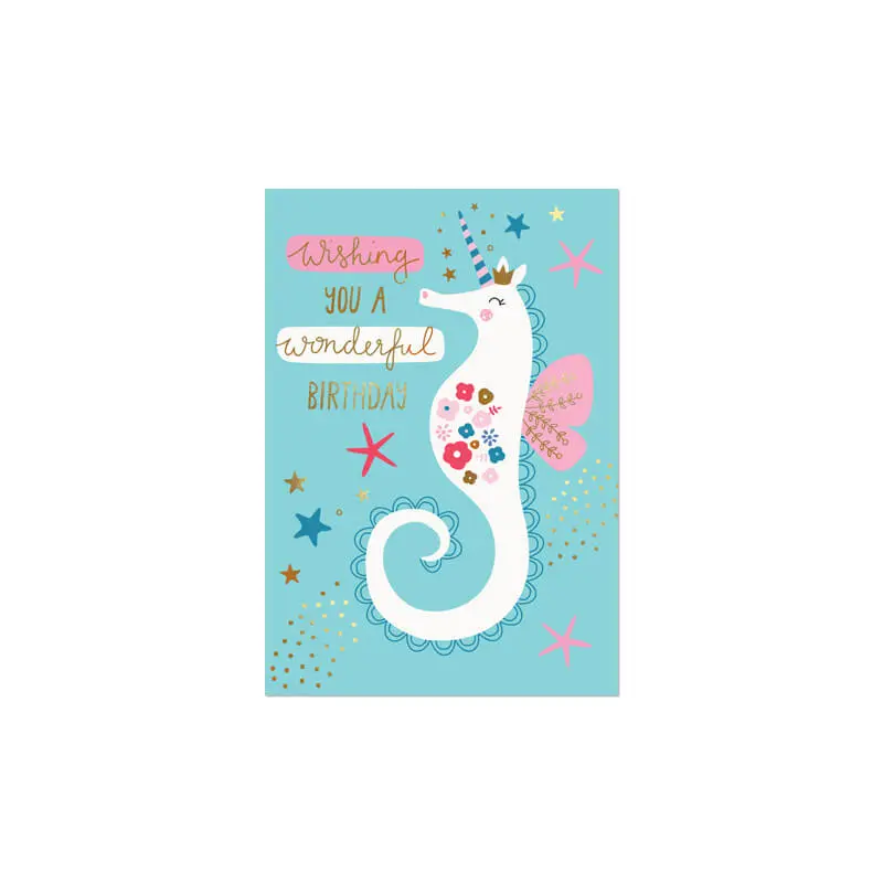 Seahorse Greetings Card by Mifkins
