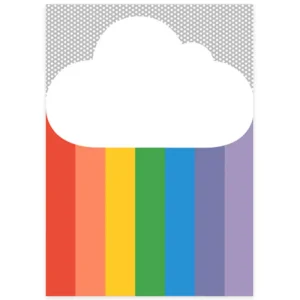 Spectrum Cloud Greetings Card by Dicky Bird