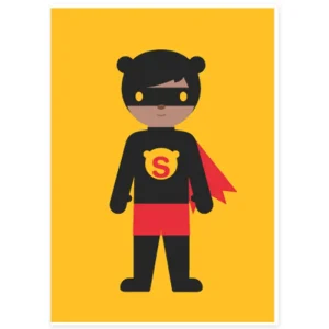 Superbear Greetings Card by Dicky Bird