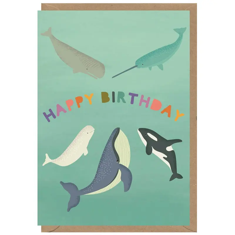 Whales Greetings Card by Elena Essex for Earlybird Designs