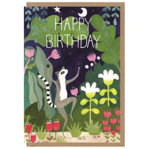 Birthday Lemur Greetings Card by Bex Parkin for Earlybird Designs