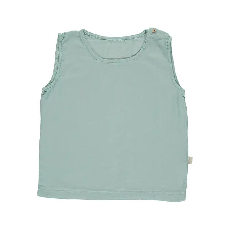 Ceylan Baby Sleeveless Top in Blue Surf by Poudre Organic- Last Ones In stock - 3-12 Months