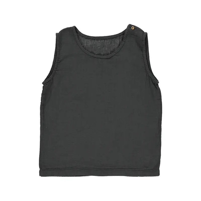 Ceylan Baby Sleeveless Top in Pirate Black by Poudre Organic - Last One In Stock - 12 Months