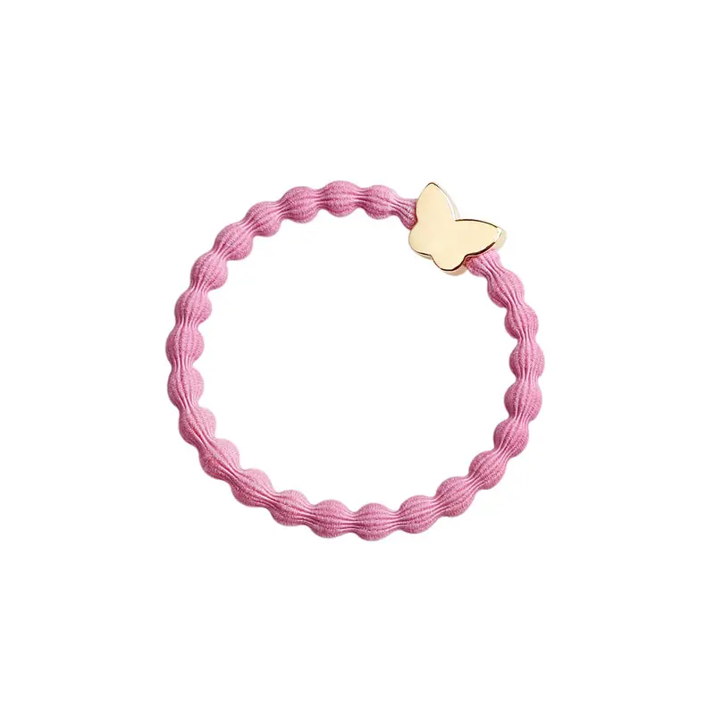 Gold Butterfly Hair Band in Rose Pink by byEloise