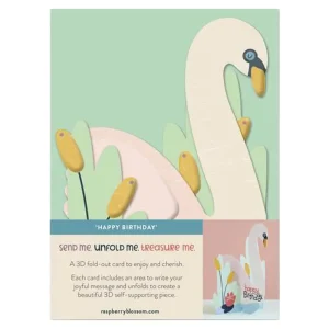 Happy Birthday Swan Greetings Card by Raspberry Blossom