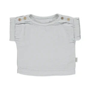 Lin Baby Blouse in Glacier Gray by Poudre Organic - Last One In Stock - 3 Months