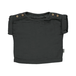 Lin Baby Blouse in Pirate Black by Poudre Organic- Last Ones In Stock - 3-12 Months