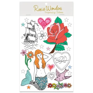 Mermaid Temporary Tattoos (A5 Sheet) by Rosie Wonders