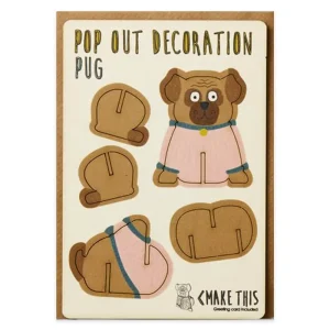 Pug Pop Out Decoration And Greetings Card by The Pop Out Card Company