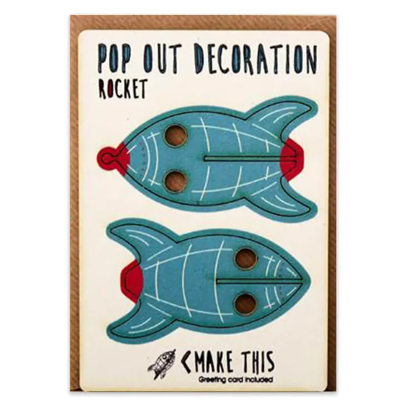 Rocket Pop Out Decoration And Greetings Card by The Pop Out Card Company
