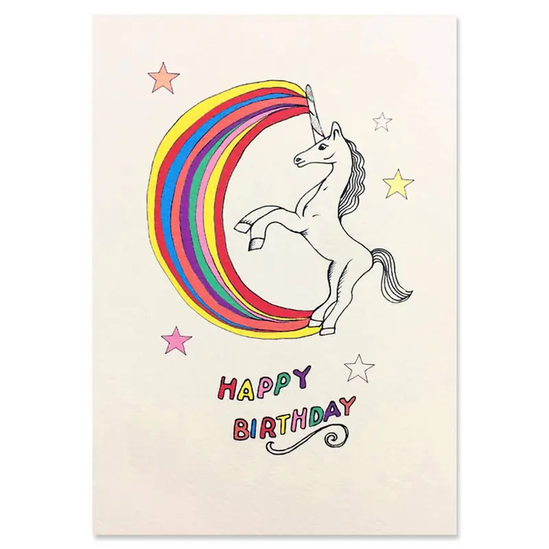 Unicorn Birthday Greetings Card by Rosie Wonders