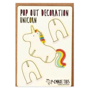 Unicorn Pop Out Decoration And Greetings Card by The Pop Out Card Company