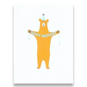 Happy Birthday Bear Greetings Card by Egg Press for 1973