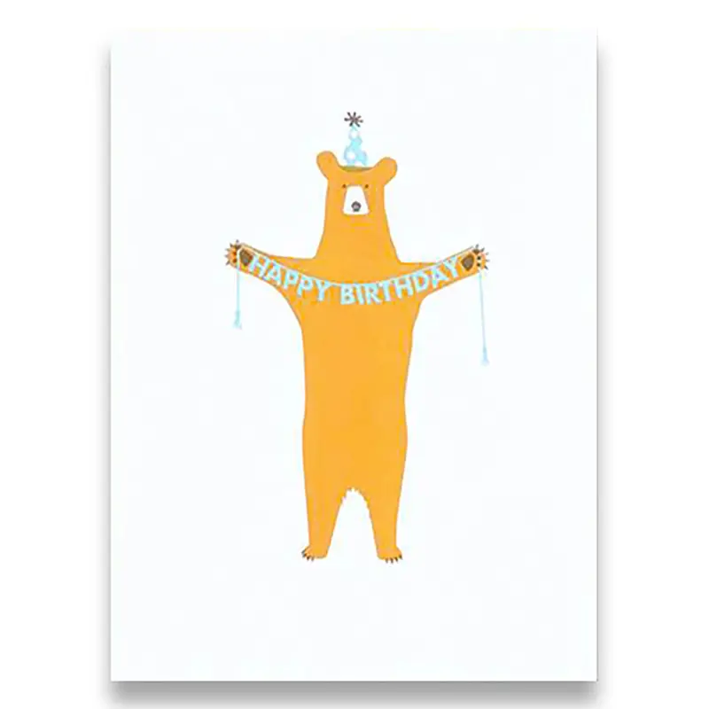 Happy Birthday Bear Greetings Card by Egg Press for 1973