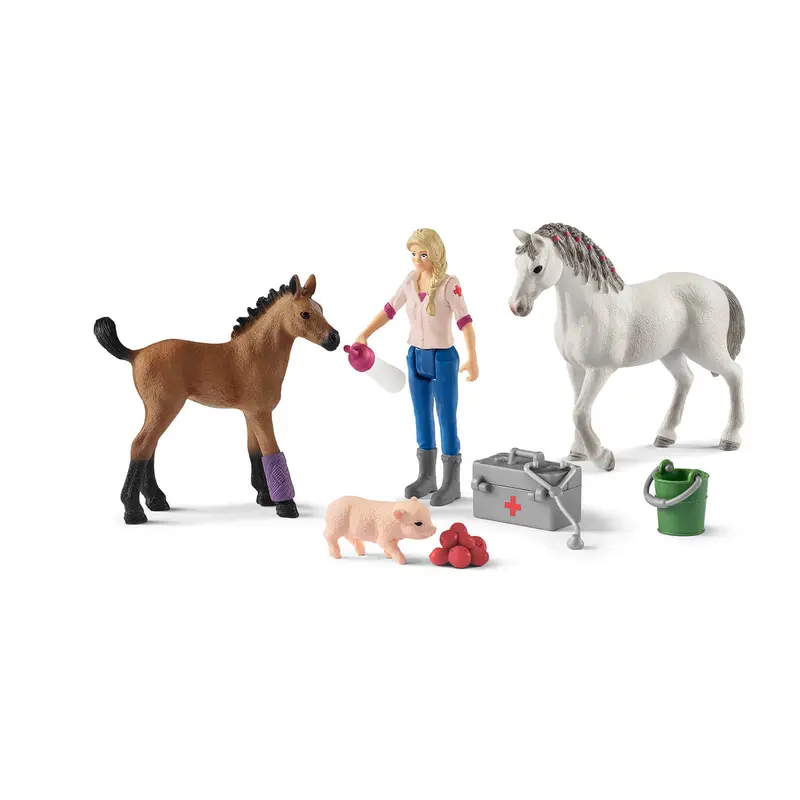 Vet Visiting Mare and Foal by Schleich