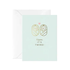 Yippee Its Twins Mini Greetings Card by Card Nest