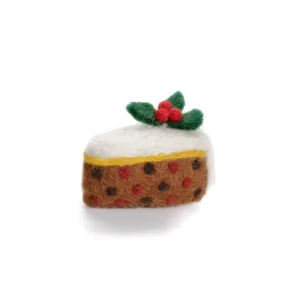 Christmas Cake Slice Felt Hanging Decoration by Amica